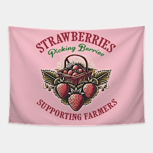 Strawberry Picking Tapestry