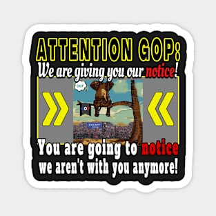 FUNNY REPUBLICAN POLITICAL HUMOR FOR THE PATRIOT PARTY ELEPHANT UP A TREE Magnet