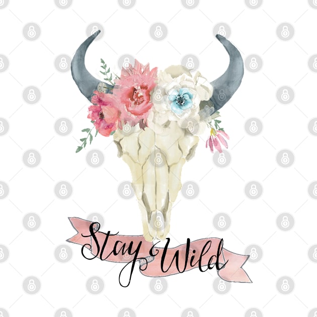 Stay Wild Boho Steer by NixieNoo