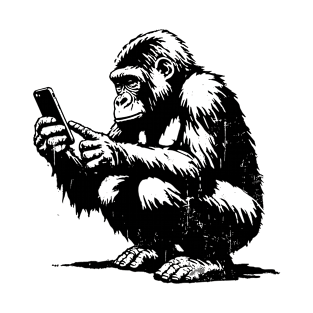 Dumb Gorilla Attempting To Use A Smartphone T-Shirt