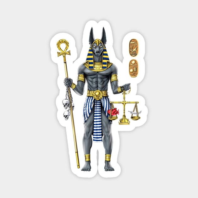 Anubis Egyptian Mythology God Magnet by underheaven