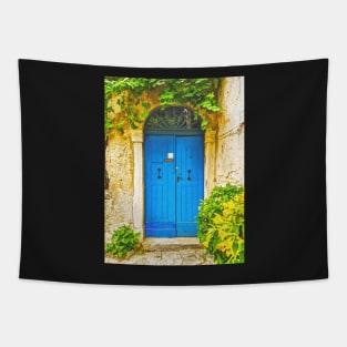 Old Blue Wooden Door Tapestry