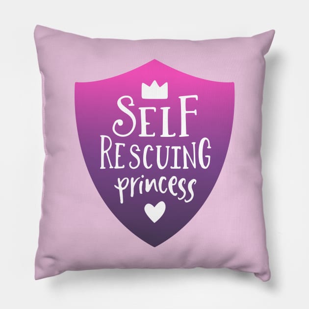 Self Rescuing Princess Purple Pillow by KitCronk