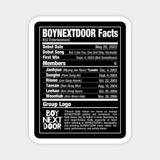 BOYNEXTDOOR Nutritional Facts Magnet