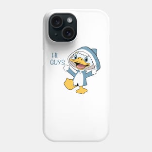 cute duck on shark mat Phone Case