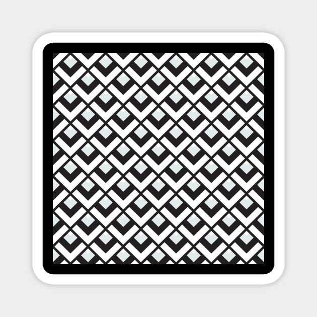 Black and White Vintage Diamonds Magnet by Carolina Díaz