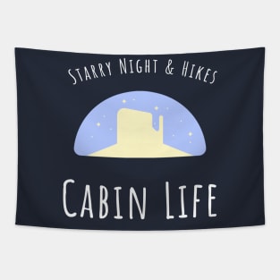 Cabin Life Starry Night Tapestry