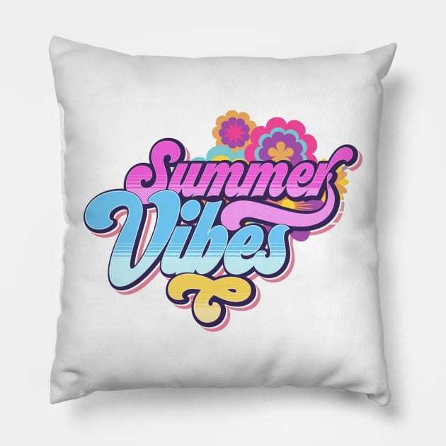 Summer Vibes, Good Vibes only, Vacay mode Pillow by Radarek_Design