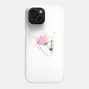 Watercolor flowers, summer and nature, art decoration, sketch. Illustration hand drawn modern Phone Case