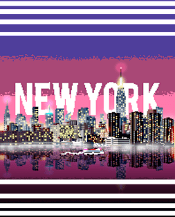 Retro New York Pixelscape Magnet