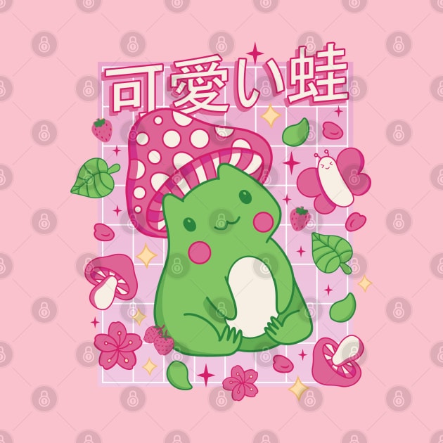 Cute Cottagecore Frog Kawaii Strawberry Aesthetic by Sugoi Otaku Gifts