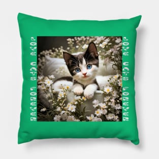 Love Cats Forever Cute Kitten Pillow