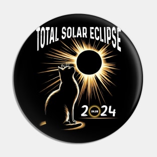 Solar Eclipse 2024 Shirt Total Eclipse April 8th 2024 Cat Pin