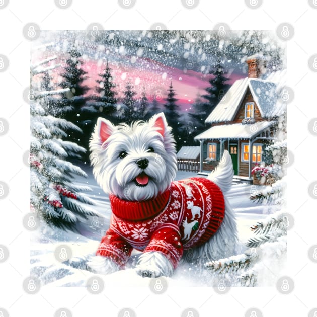 Christmas West Highland White Terrier by OddHouse