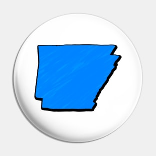 Bright Blue Arkansas Outline Pin