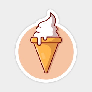 Ice Cream Cone Cartoon Vector Icon Illustration (2) Magnet