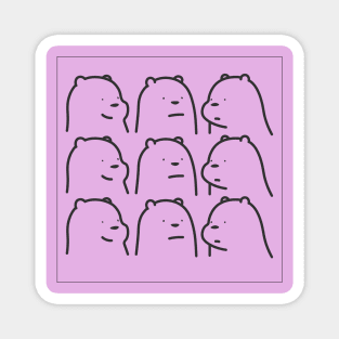 Three pink bears (six) Magnet