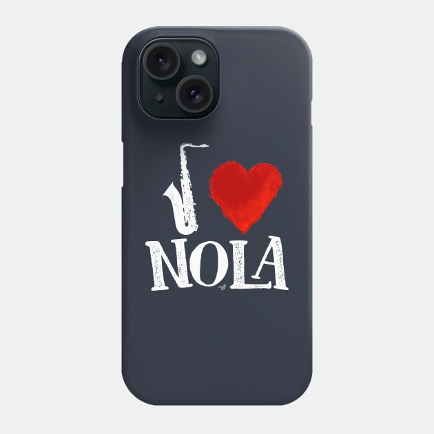 I Heart New Orleans (remix, white) by Tai's Tees Phone Case by TaizTeez