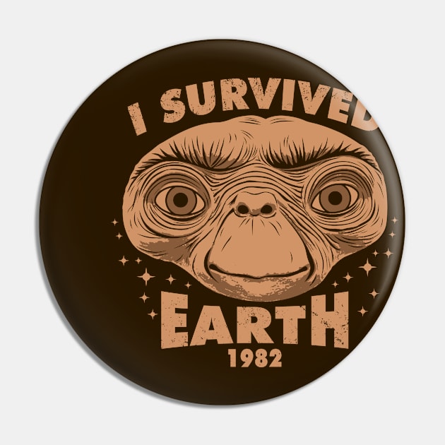 I Survived Earth Funny 80's Alien Movie Meme Pin by BoggsNicolas