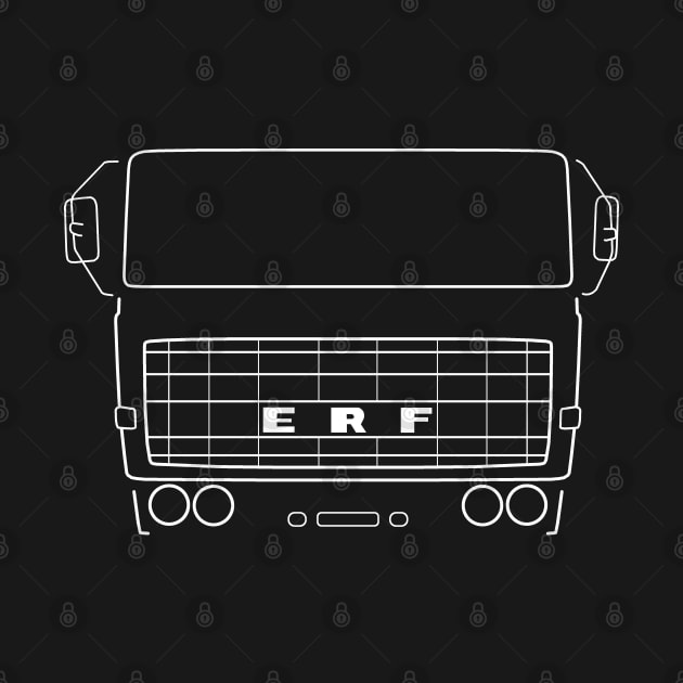 Vintage 1970s ERF B Series lorry white outline graphic by soitwouldseem