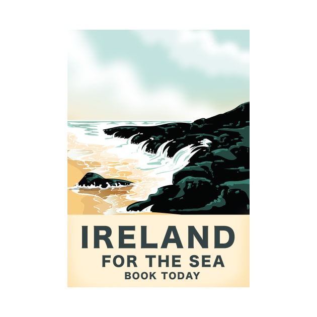 Ireland "For the Sea" vintage travel poster by nickemporium1