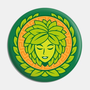 Floral Woman head logo Pin