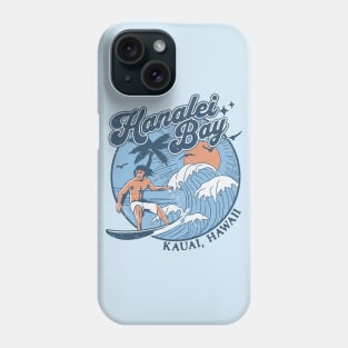 1970s Vintage Surfing Hanalei Bay, Kauai' Hawaii Retro Sunset // Old School Surfer // Surf Hawaii Phone Case