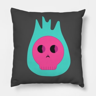 Skull on Fire Pillow