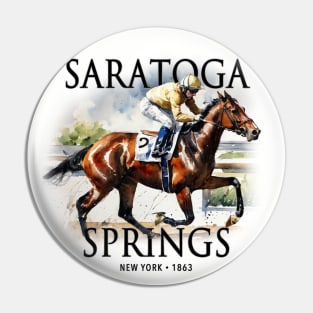 Saratoga Springs Horse Racing Pin