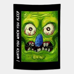 Green skinned closet monster Tapestry