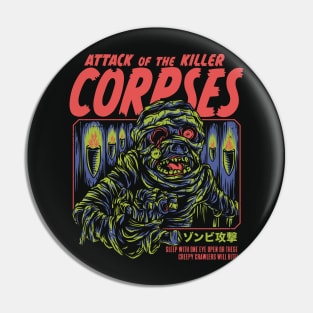 Vintage Horror Attack of the Killer Corpses Cover Art // Retro Zombie Art Pin