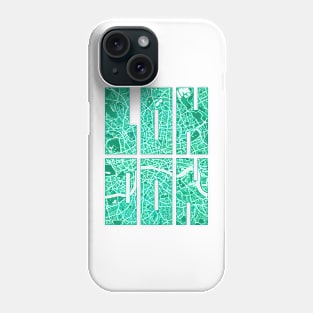 London, England City Map Typography - Watercolor Phone Case