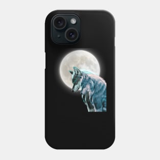 Stunning Couple Wolves - Moon in background Phone Case