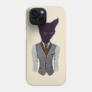 Black Business Cat Kitten With Yellow Tie With Yellow Tie Phone Case