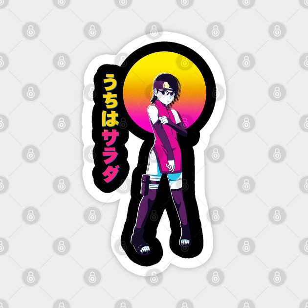 Sarada Uchiha Boruto Retrowave Sarada Uchiha Magnet Teepublic Au
