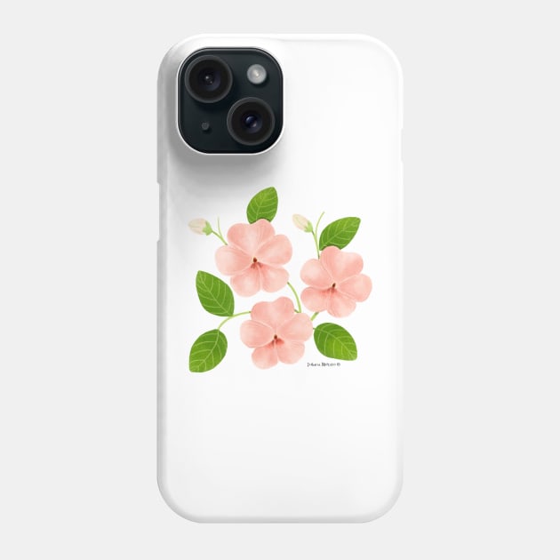 Impatiens Flowers Phone Case by julianamotzko