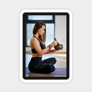 Woman in various yoga postures Magnet