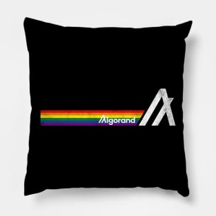 Algorand ALGO Crypto Retro Rainbow Stripe Pillow