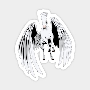 White Pegasus Flying Horse Magnet