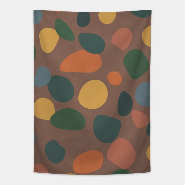 Pebbles Terrazzo - Earthy Tones Tapestry by Colorable