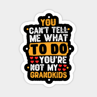 You Can't Tell Me What To Do You're Not My Grandkids Magnet