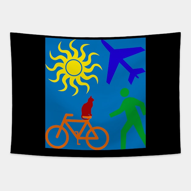 Human Cycle Blue Tapestry by GuruBoyAmanah