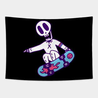 skateboarding skeleton Tapestry
