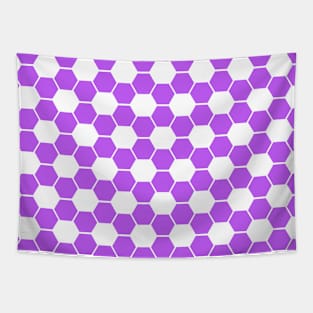 Reverse Football / Soccer Ball Texture - White and Purple Tapestry