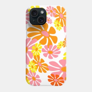 60's Retro Liquid Flowers in Orange, Yellow and Pink Phone Case