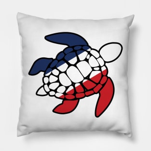 Sea Turtle Dominican Republic Flag Plastic Free Save The Sea Colorful Turtles Caribbean Pillow