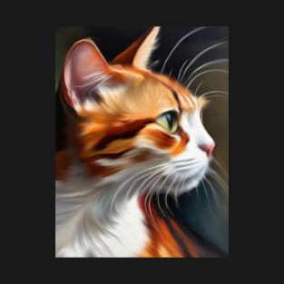 Beautiful Orange Cat Oil Painting T-Shirt