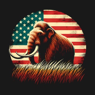 Woolly Mammoth American Flag Vintage T-Shirt