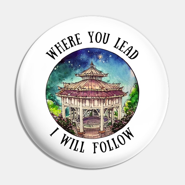 Gazebo at Town Square - Night Stars - Where You Lead I Will Follow - Gilmore Pin by Fenay-Designs