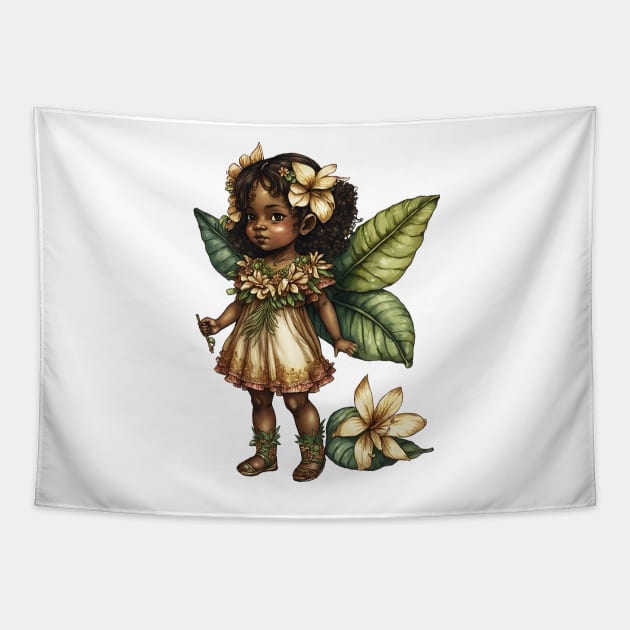 Plumeria Flower Fairy Girl Cute Hawaii Cicely Mary Barker Tapestry by peachycrossing